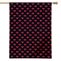 Pixel Heart Pattern Print House Flag
