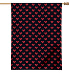 Pixel Heart Pattern Print House Flag