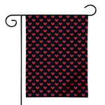 Pixel Heart Pattern Print House Flag