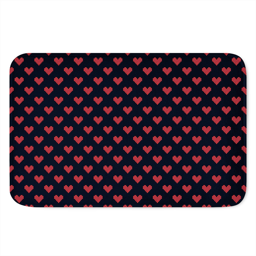 Pixel Heart Pattern Print Indoor Door Mat