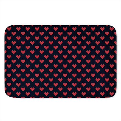 Pixel Heart Pattern Print Indoor Door Mat