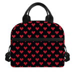 Pixel Heart Pattern Print Insulated Lunch Bag