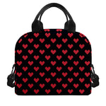 Pixel Heart Pattern Print Insulated Lunch Bag