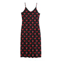 Pixel Heart Pattern Print Jersey Midi Cami Dress