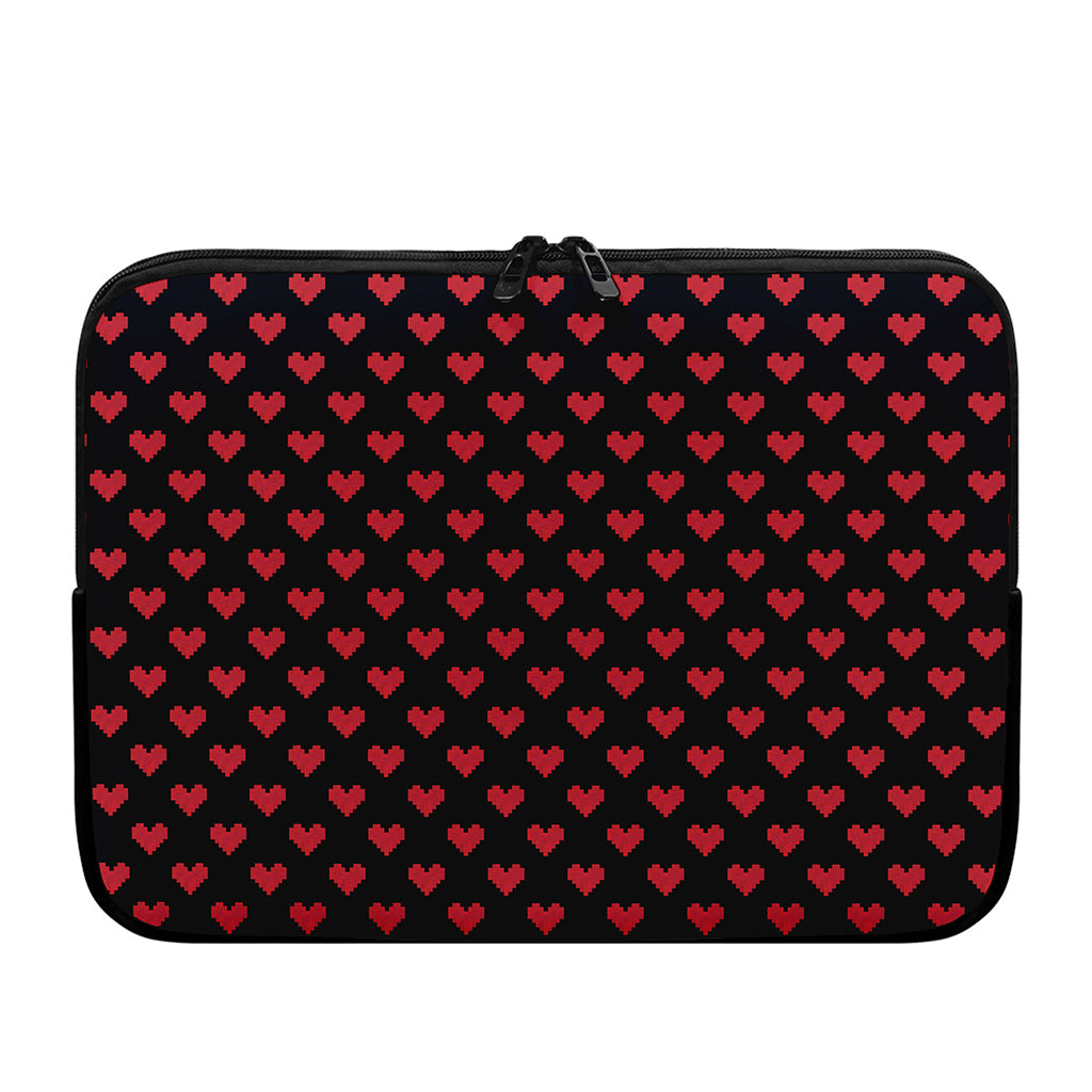 Pixel Heart Pattern Print Laptop Sleeve