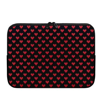 Pixel Heart Pattern Print Laptop Sleeve