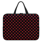 Pixel Heart Pattern Print Laptop Sleeve With Handle