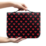Pixel Heart Pattern Print Leather Bible Cover