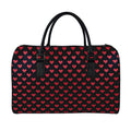 Pixel Heart Pattern Print Leather Duffel Bag