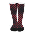 Pixel Heart Pattern Print Long Socks