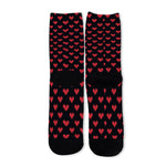 Pixel Heart Pattern Print Long Socks