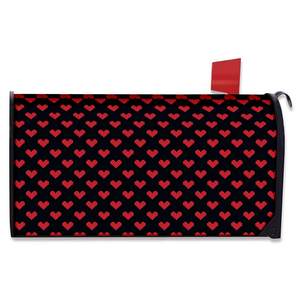 Pixel Heart Pattern Print Mailbox Cover