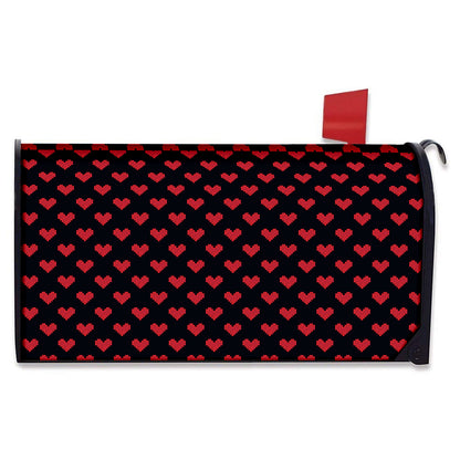 Pixel Heart Pattern Print Mailbox Cover