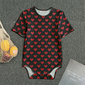 Pixel Heart Pattern Print Men's Bodysuit
