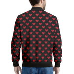 Pixel Heart Pattern Print Men's Bomber Jacket