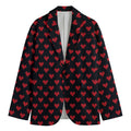 Pixel Heart Pattern Print Men's Cotton Blazer