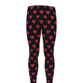 Pixel Heart Pattern Print Men's Leggings