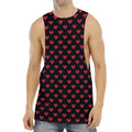 Pixel Heart Pattern Print Men's Muscle Tank Top