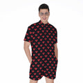 Pixel Heart Pattern Print Men's Romper
