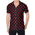 Pixel Heart Pattern Print Men's Shirt