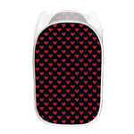 Pixel Heart Pattern Print Mesh Laundry Hamper