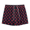 Pixel Heart Pattern Print Mesh Shorts