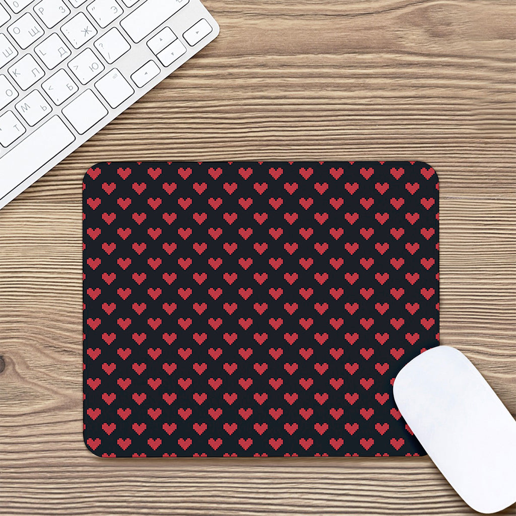 Pixel Heart Pattern Print Mouse Pad