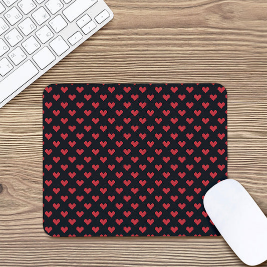 Pixel Heart Pattern Print Mouse Pad