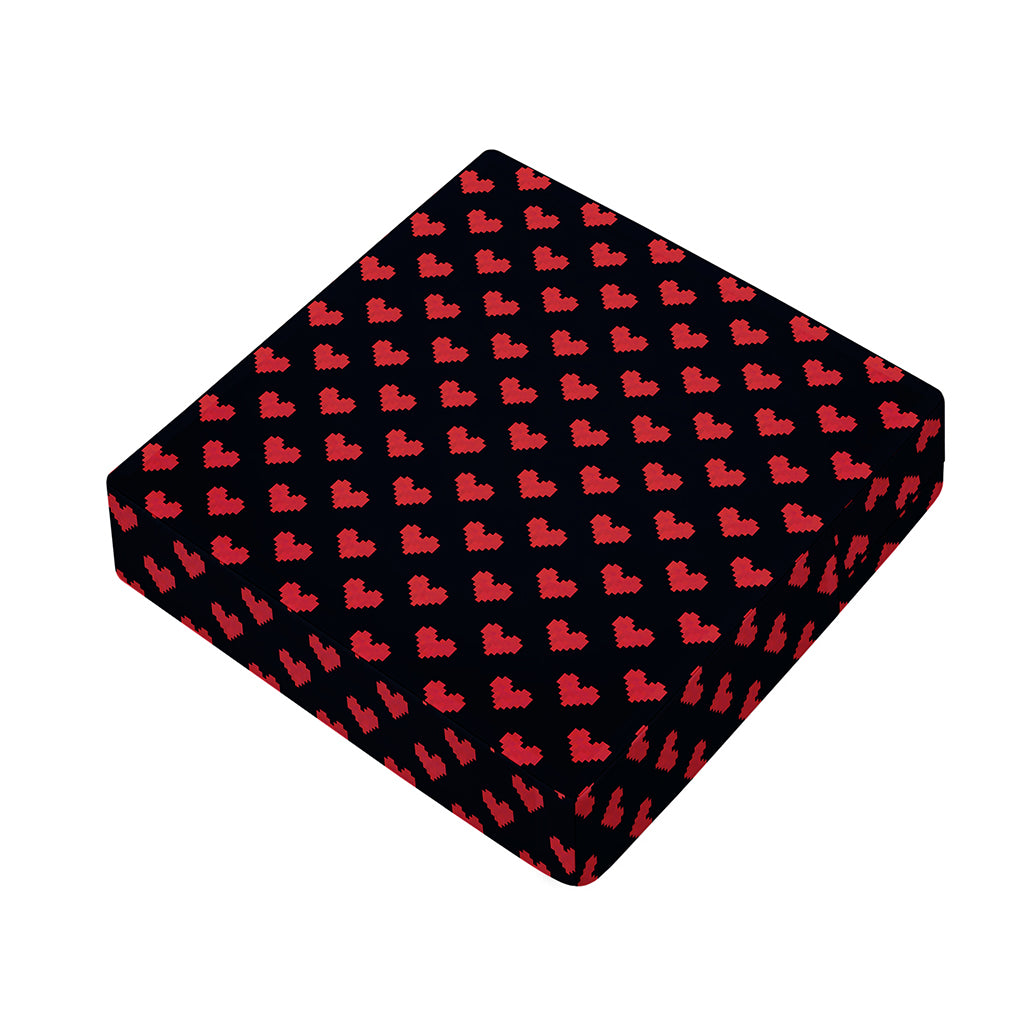 Pixel Heart Pattern Print Outdoor Seat Cushion Cover
