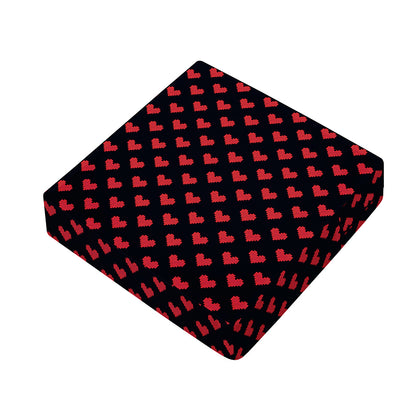 Pixel Heart Pattern Print Outdoor Seat Cushion Cover