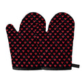 Pixel Heart Pattern Print Oven Mitts