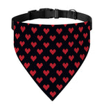 Pixel Heart Pattern Print Over The Collar Dog Bandana