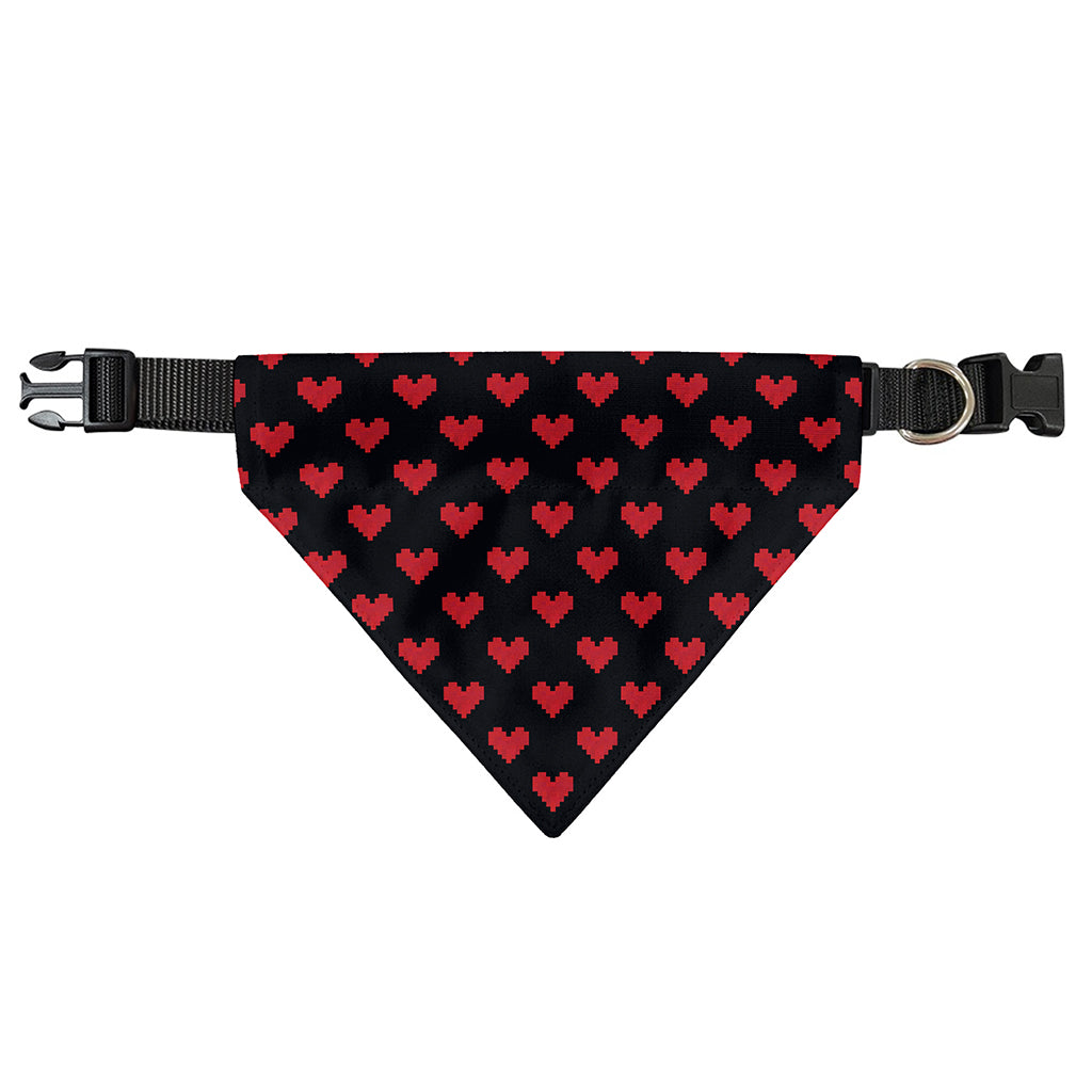 Pixel Heart Pattern Print Over The Collar Dog Bandana