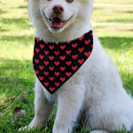 Pixel Heart Pattern Print Over The Collar Dog Bandana