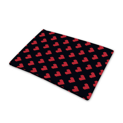 Pixel Heart Pattern Print Pet Cooling Mat Cover