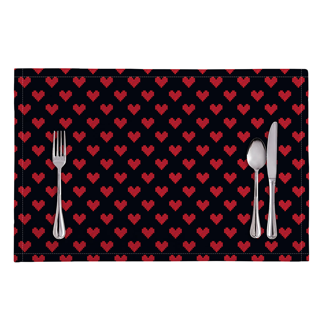 Pixel Heart Pattern Print Placemat