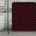 Pixel Heart Pattern Print Polyester Shower Curtain