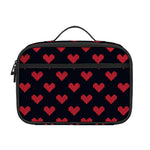 Pixel Heart Pattern Print Portable Lunch Bag