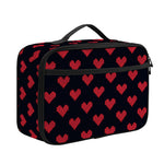 Pixel Heart Pattern Print Portable Lunch Bag