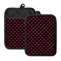Pixel Heart Pattern Print Pot Holders With Pocket