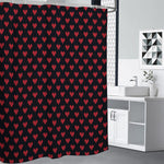 Pixel Heart Pattern Print Premium Shower Curtain