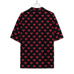Pixel Heart Pattern Print Rayon Hawaiian Shirt