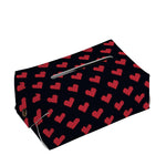 Pixel Heart Pattern Print Rectangle Tissue Box Cover