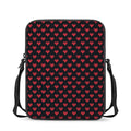 Pixel Heart Pattern Print Rectangular Crossbody Bag