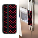 Pixel Heart Pattern Print Refrigerator Handle Covers