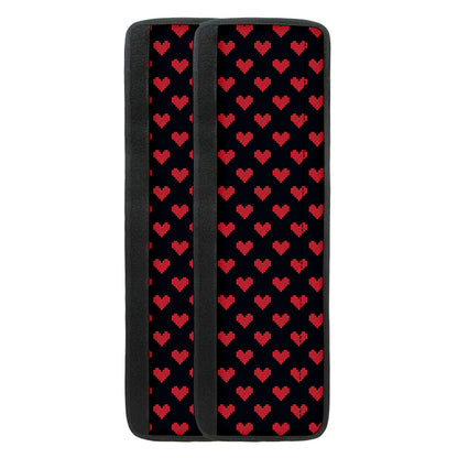 Pixel Heart Pattern Print Refrigerator Handle Covers