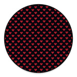 Pixel Heart Pattern Print Round Floor Mat
