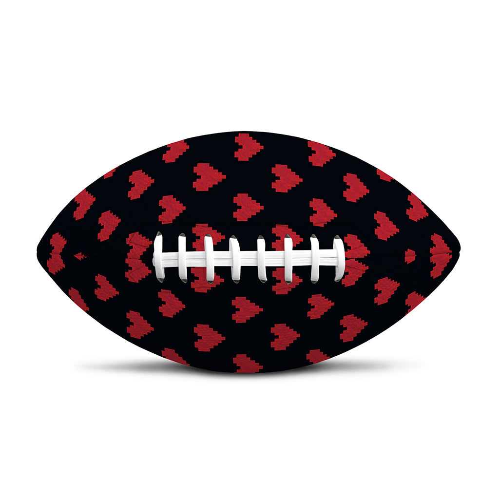 Pixel Heart Pattern Print Rugby Ball