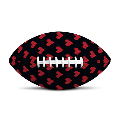 Pixel Heart Pattern Print Rugby Ball