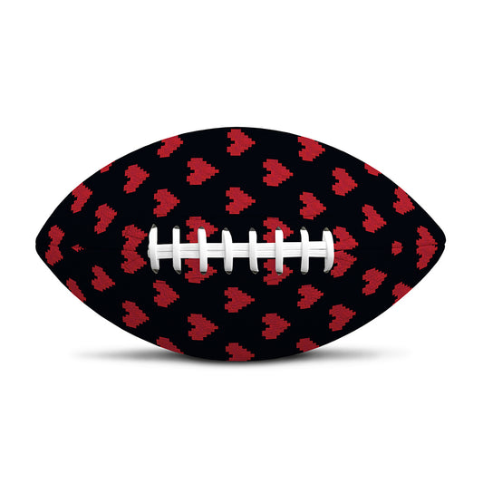 Pixel Heart Pattern Print Rugby Ball